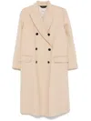 Paltò Arianna Wool Double-breasted Coat In Brown