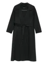 Paltò Belted Coat In Black
