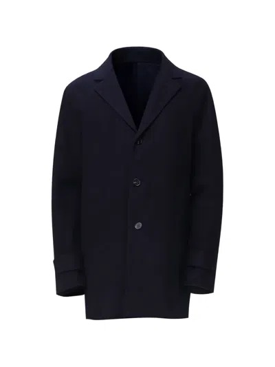 Paltò Buttoned Single-breasted Coat In Blue