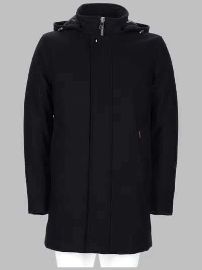 Paltò Palto Cappotto In Lana Con Cappuccio In Black