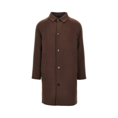 Paltò Cappotto Monopetto In Double 'marcello' In Brown