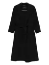 Paltò Paola Belted Wool Coat In Black