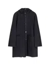 Paltò Tonio Felt Wool And Nylon Coat In Black