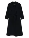Paltò Paola Belted Wool Coat In Blue