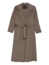 Paltò Paola Belted Wrap Coat In Brown