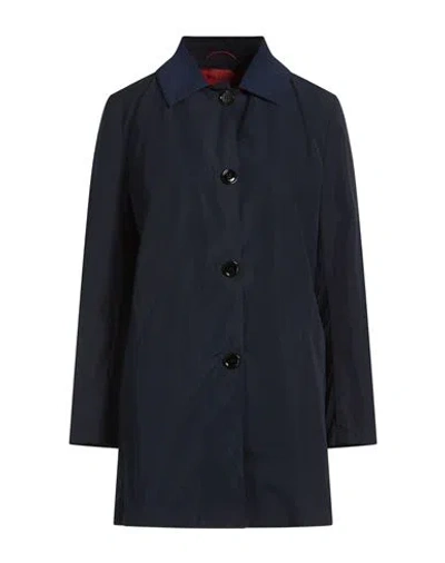 Paltò Diletta Lize Woman Overcoat & Trench Coat Navy Size 10 Polyester, Cotton In Blue