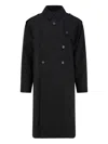 Paltò Luca Drill Superfine Wool 2 Layers Coat In Black