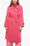 Paltò Double Breasted Maddalena Trench With Belt In Pink