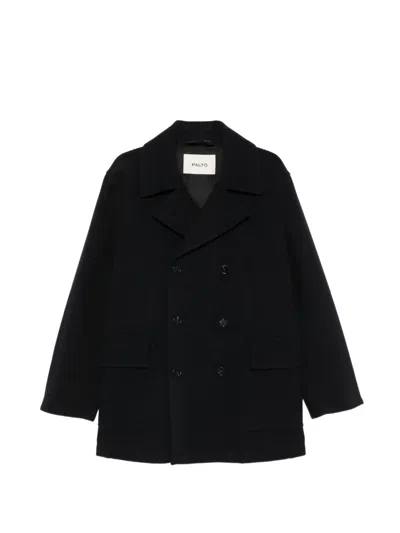 Paltò Double-breasted Coat In Black