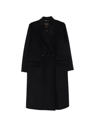 Paltò Double-breasted Coat In Blue
