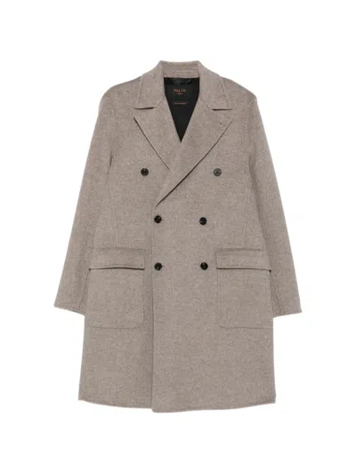 Paltò Double-breasted Wool Coat In Neutral