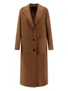 Paltò Elsa Single-breasted Wool Coat In Brown