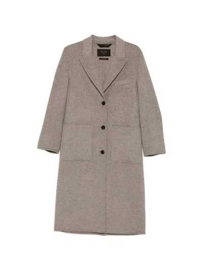 Paltò Elsa Db Single-breasted Wool Coat In Gray