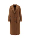 Paltò Elsa Single-breasted Wool Coat In Brown