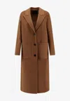 Paltò Elsa Single-breasted Wool Coat In Brown