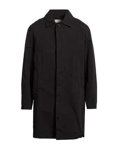 Paltò Emilio Cor Man Overcoat & Trench Coat Midnight Blue Size 42 Cotton, Polyester, Polyamide In Black
