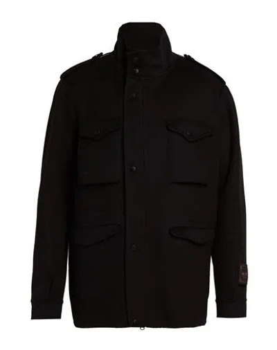 Paltò Fabbrica Man Coat Black Size 40 Wool, Nylon