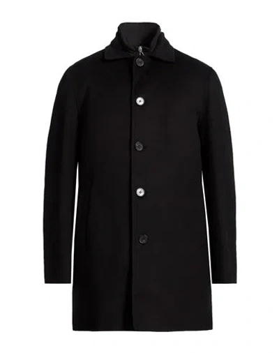 Paltò Fabbrica Man Coat Black Size 40 Wool, Nylon