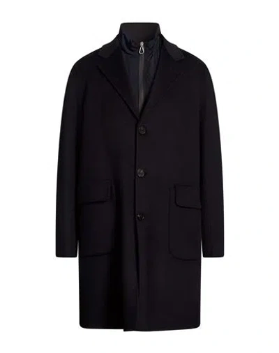 Paltò Fabbrica Man Coat Midnight Blue Size 40 Wool, Nylon In Black