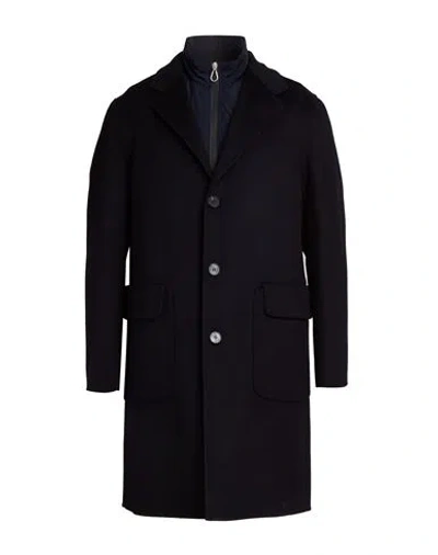 Paltò Fabbrica Man Coat Navy Size 42 Wool, Nylon In Blue