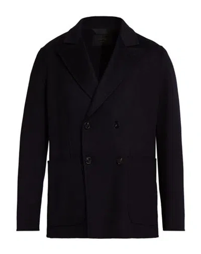 Paltò Fabbrica Man Coat Navy Size 44 Wool, Nylon In Blue