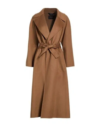 Paltò Fabbrica Woman Coat Camel Size 8 Wool In Brown