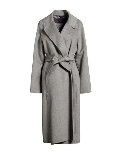 Paltò Fabbrica Woman Coat Grey Size 10 Wool, Polyester In Gray