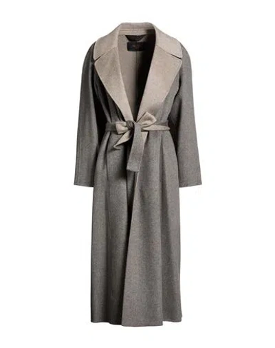 Paltò Fabbrica Woman Coat Grey Size 8 Wool In Gray