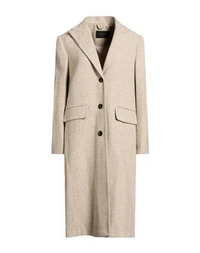 Paltò Fabbrica Woman Coat Ivory Size 4 Wool In Nude