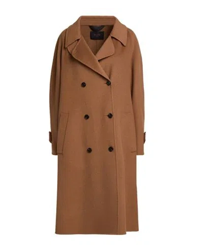 Paltò Fabbrica Woman Coat Light Brown Size 10 Wool
