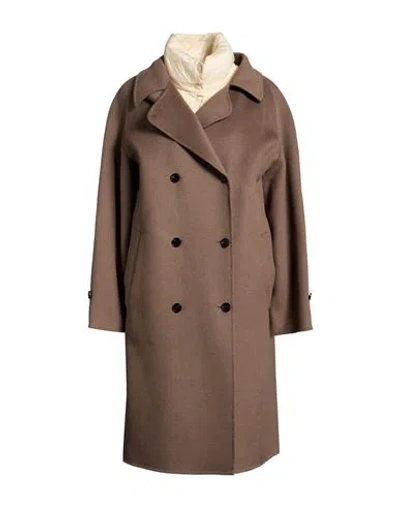 Paltò Fabbrica Woman Coat Light Brown Size 8 Wool
