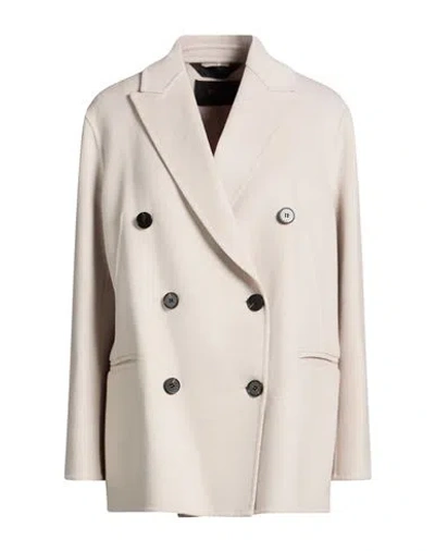 Paltò Fabbrica Woman Coat Light Grey Size 10 Wool In White