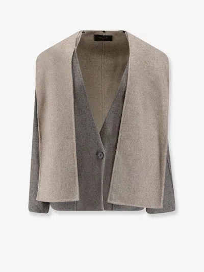 Palto' Filo Db Wool Coat In Gray
