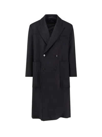 Paltò Ganzo Wool And Cashmere Coat In Black