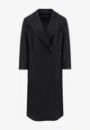 Paltò Giada Double-breasted Wool Coat In Black