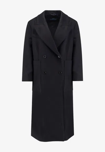 Paltò Giada Double-breasted Wool Coat In Black