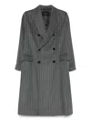 Paltò Grey Double-breasted Coat In Gray