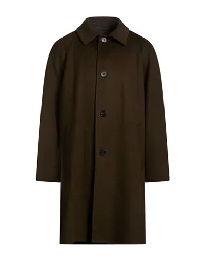 Paltò Guardaroba Man Coat Dark Green Size 42 Wool, Nylon In Brown
