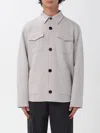 Paltò Man Jacket Light Grey Size 42 Wool, Nylon In Animal Print