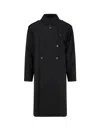 Paltò Luca Drill Superfine Wool 2 Layers Coat In Black