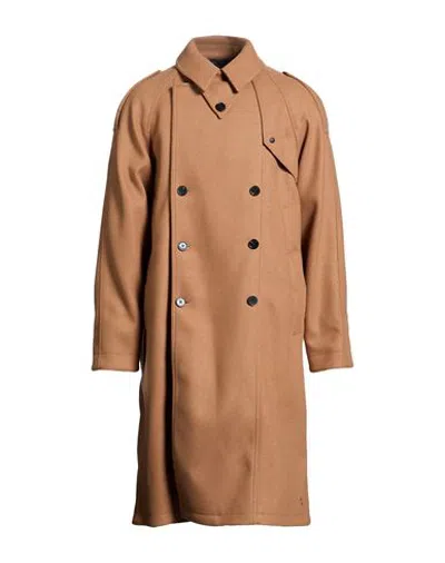 Paltò Luca Man Coat Camel Size 32 Wool, Acrylic, Polyester, Polyamide In Brown