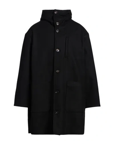 Paltò Man Coat Black Size 0 Virgin Wool, Polyamide, Cashmere