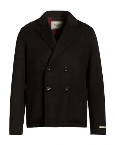Paltò Man Coat Black Size 38 Wool, Nylon