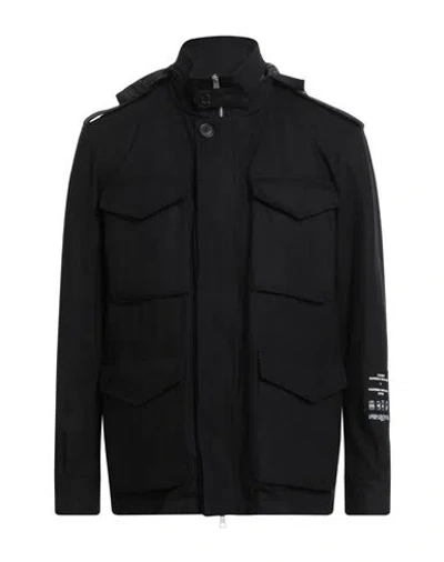 Paltò Man Coat Black Size 40 Virgin Wool, Polyurethane, Elastane