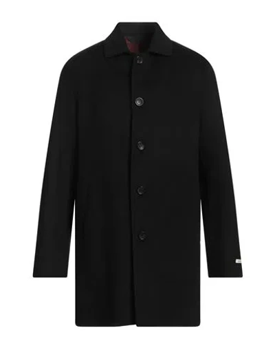 Paltò Man Coat Black Size 46 Wool, Nylon