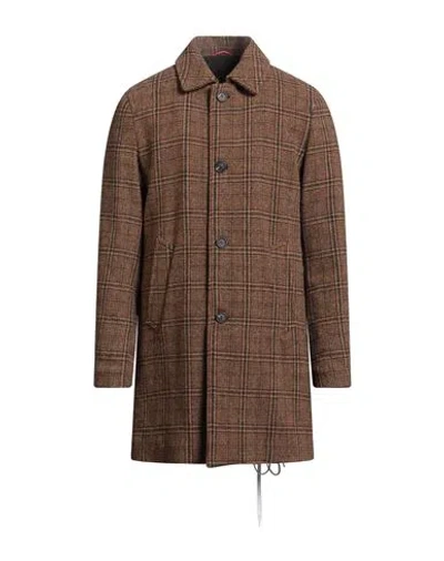 Paltò Man Coat Brown Size 42 Virgin Wool, Polyester