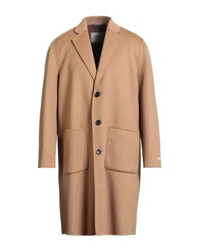 Paltò Man Coat Camel Size 42 Wool, Nylon In Sand