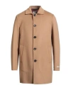 Paltò Man Coat Camel Size 44 Wool, Nylon In Brown