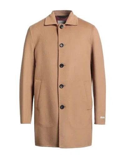 Paltò Man Coat Camel Size 44 Wool, Nylon In Beige