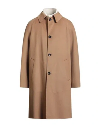 Paltò Man Coat Camel Size 44 Wool, Nylon In Sand
